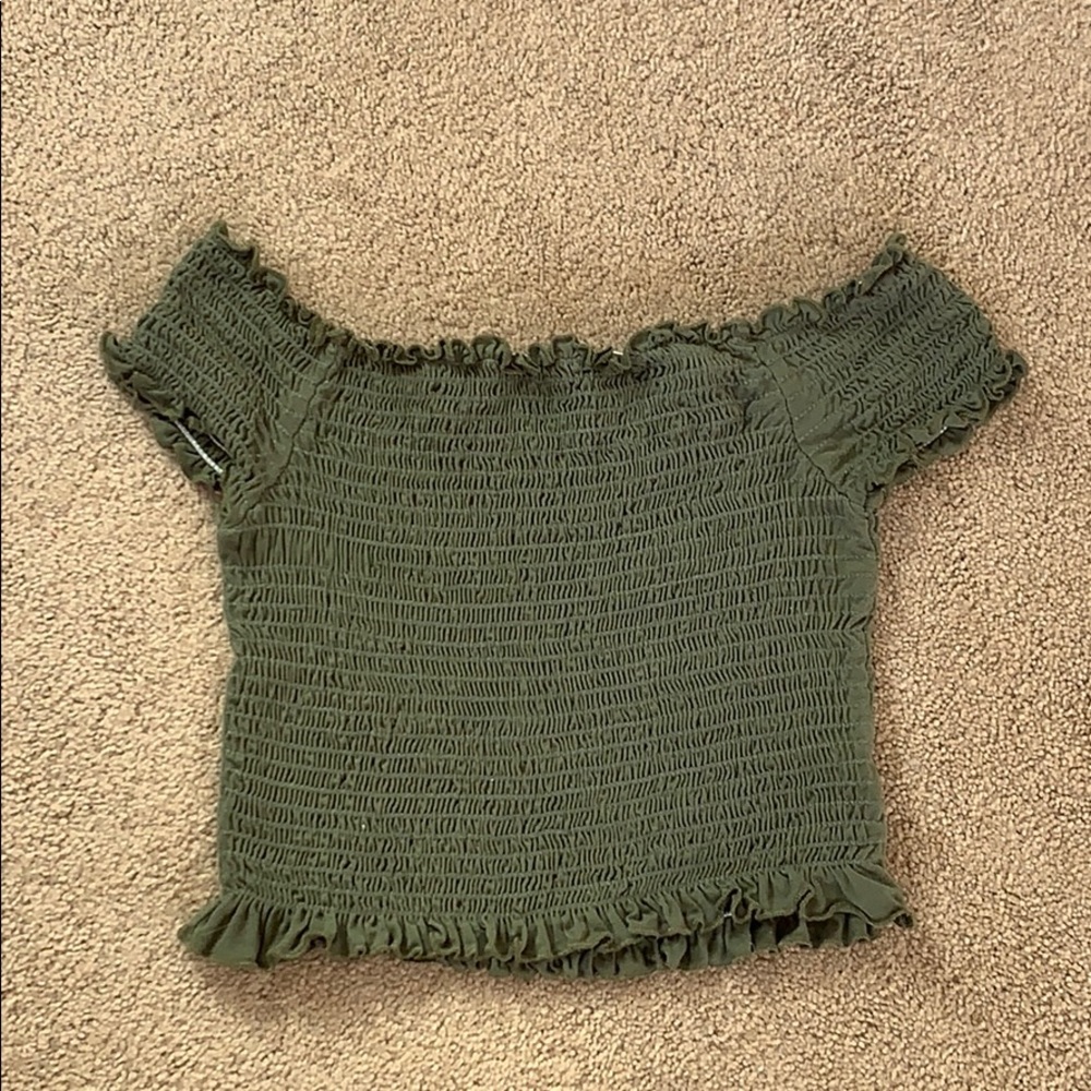 Green off the shoulder top